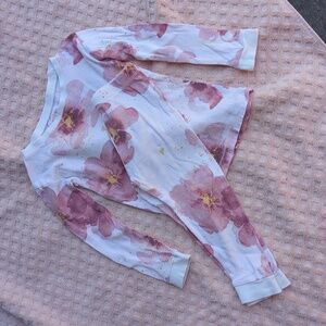 Burt's Bees 2T watercolor floral pajama set